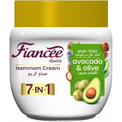 FIANCEE 7 IN 1 AVOCADO & OLIVE ANTI-FRIZZ HAMMAM CREAM HAIR MASK 450 ML